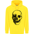 Human Skull Childrens Kids Hoodie Yellow