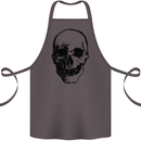 Human Skull Cotton Apron 100% Organic Dark Grey