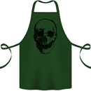 Human Skull Cotton Apron 100% Organic Forest Green