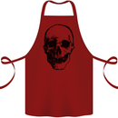 Human Skull Cotton Apron 100% Organic Maroon