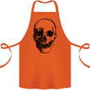 Human Skull Cotton Apron 100% Organic Orange