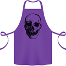 Human Skull Cotton Apron 100% Organic Purple