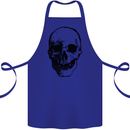 Human Skull Cotton Apron 100% Organic Royal Blue
