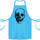 Human Skull Cotton Apron 100% Organic Turquoise