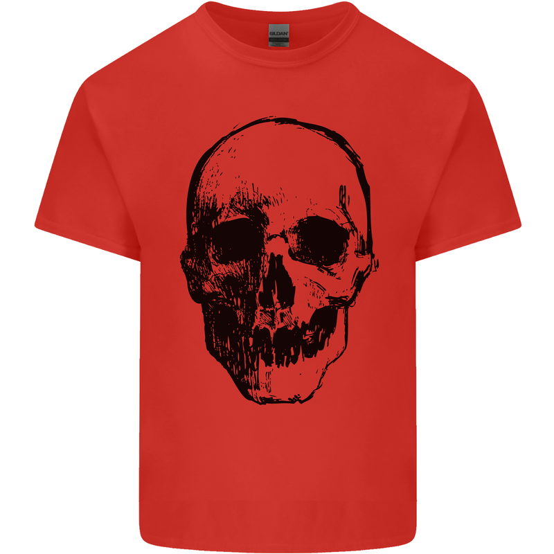 Human Skull Kids T-Shirt Childrens Red