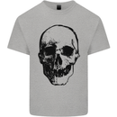 Human Skull Kids T-Shirt Childrens Sports Grey