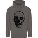 Human Skull Mens 80% Cotton Hoodie Charcoal