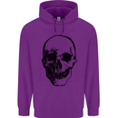 Human Skull Mens 80% Cotton Hoodie Purple