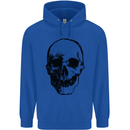 Human Skull Mens 80% Cotton Hoodie Royal Blue