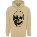 Human Skull Mens 80% Cotton Hoodie Sand
