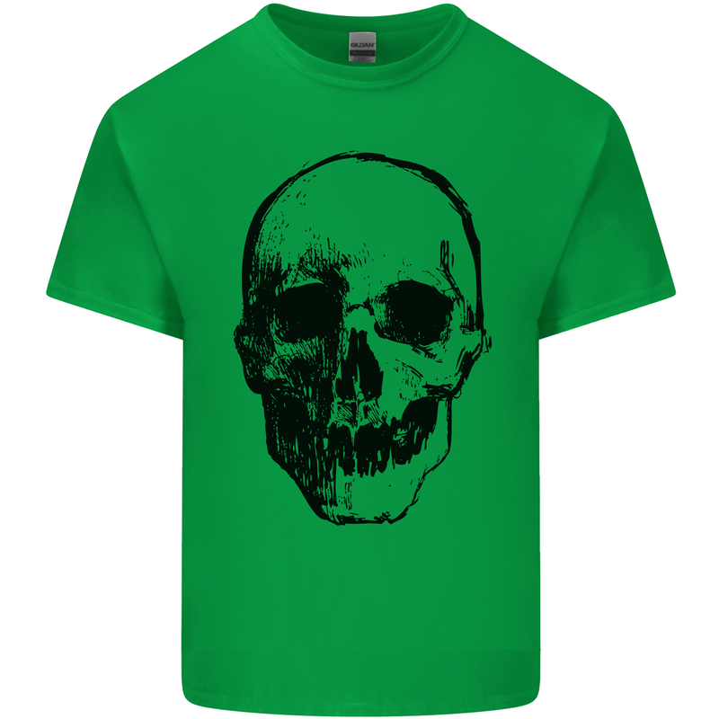 Human Skull Mens Cotton T-Shirt Tee Top Irish Green
