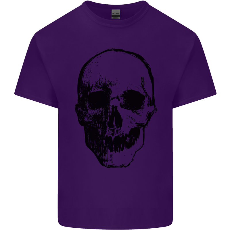 Human Skull Mens Cotton T-Shirt Tee Top Purple