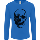 Human Skull Mens Long Sleeve T-Shirt Royal Blue