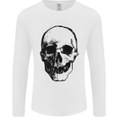 Human Skull Mens Long Sleeve T-Shirt White