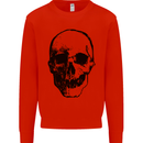 Human Skull Mens Sweatshirt Jumper Bright Red