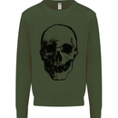 Human Skull Mens Sweatshirt Jumper Forest Green