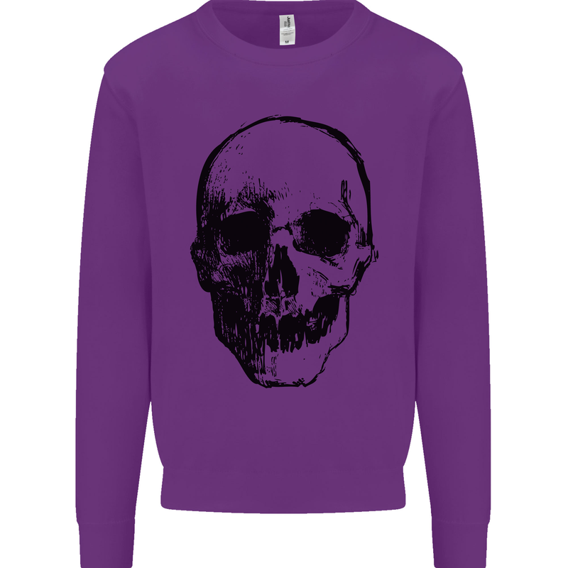 Human Skull Mens Sweatshirt Jumper Purple