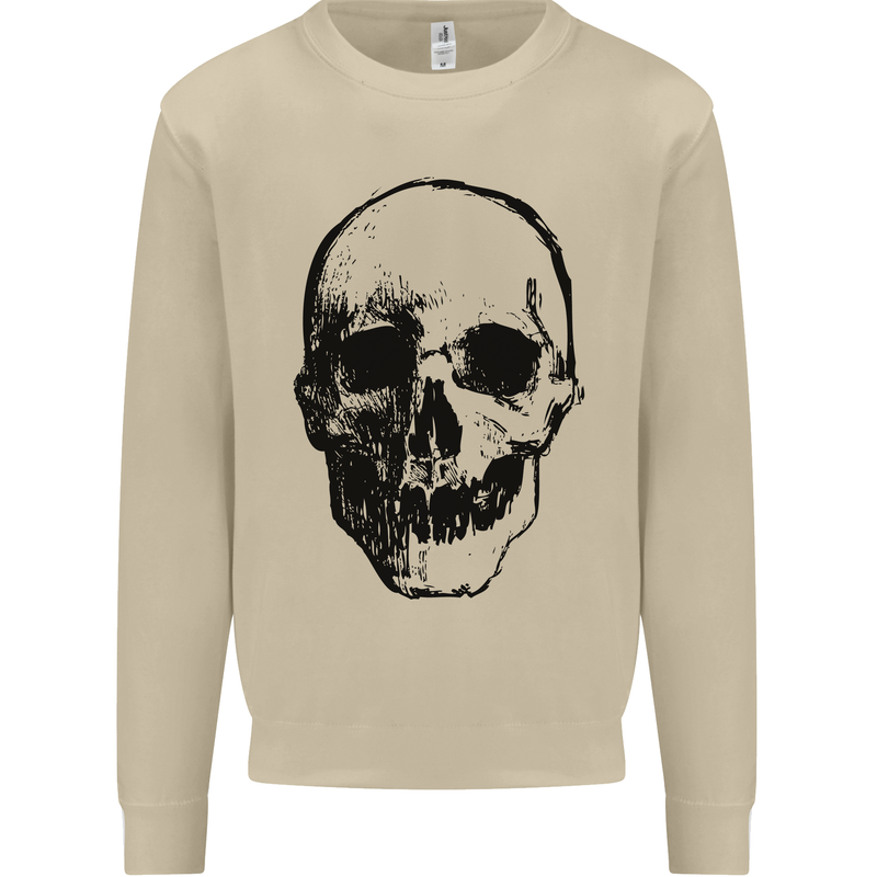 Human Skull Mens Sweatshirt Jumper Sand