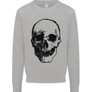 Human Skull Mens Sweatshirt Jumper Sports Grey
