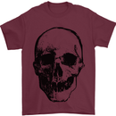 Human Skull Mens T-Shirt Cotton Gildan Maroon