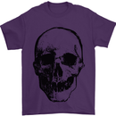 Human Skull Mens T-Shirt Cotton Gildan Purple