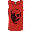 Human Skull Mens Vest Tank Top Red