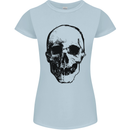 Human Skull Womens Petite Cut T-Shirt Light Blue
