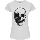 Human Skull Womens Petite Cut T-Shirt White