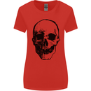 Human Skull Womens Wider Cut T-Shirt Red