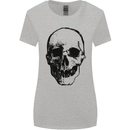 Human Skull Womens Wider Cut T-Shirt Sports Grey