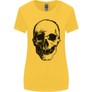 Human Skull Womens Wider Cut T-Shirt Yellow