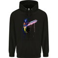 Hummingbird Watercolour Bird Childrens Kids Hoodie Black