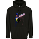 Hummingbird Watercolour Bird Mens Hoodie Black