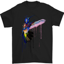 Hummingbird Watercolour Bird Mens T-Shirt Cotton Gildan Black