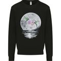 Hummingbirds With Moon & Flower Kids Sweatshirt Jumper Black