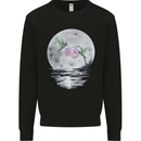 Hummingbirds With Moon & Flower Kids Sweatshirt Jumper Black