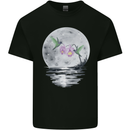 Hummingbirds With Moon & Flower Kids T-Shirt Childrens Black