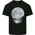 Hummingbirds With Moon & Flower Mens Cotton T-Shirt Tee Top Black