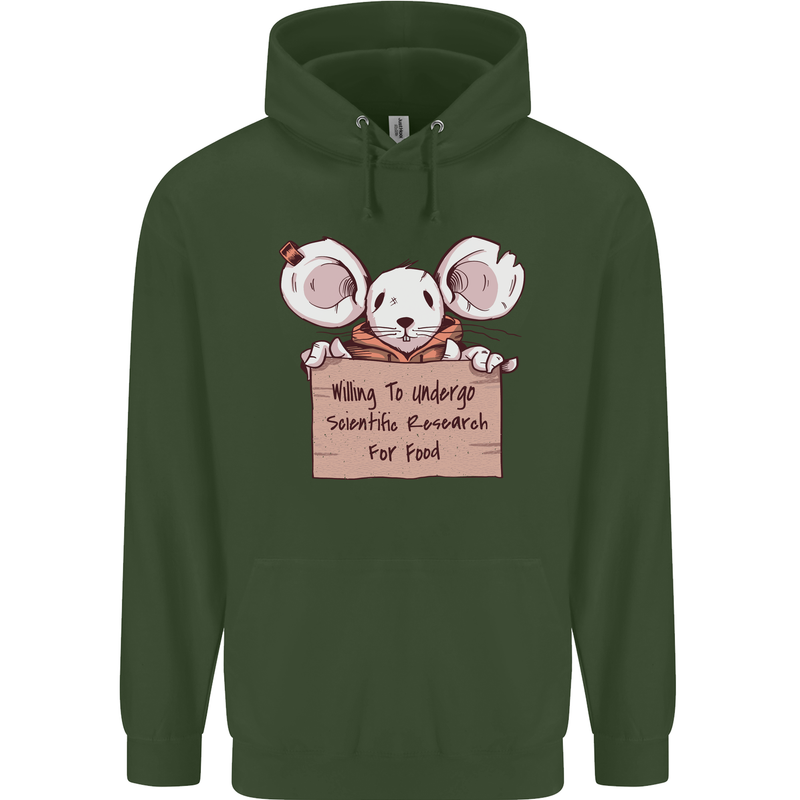 Hungry Mouse Childrens Kids Hoodie Forest Green