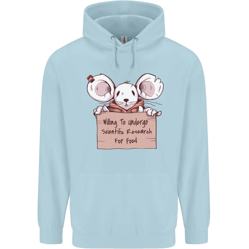 Hungry Mouse Childrens Kids Hoodie Light Blue