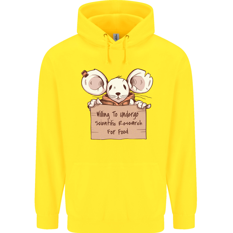 Hungry Mouse Childrens Kids Hoodie Yellow