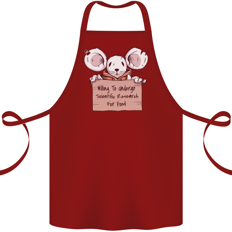 Hungry Mouse Cotton Apron 100% Organic Maroon