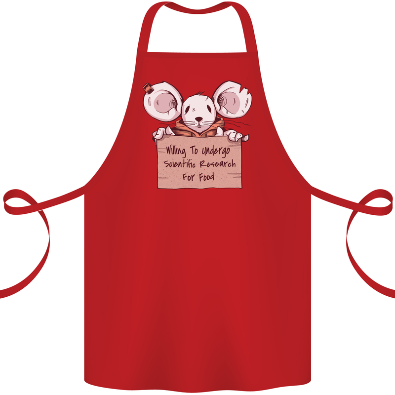 Hungry Mouse Cotton Apron 100% Organic Red