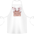 Hungry Mouse Cotton Apron 100% Organic White