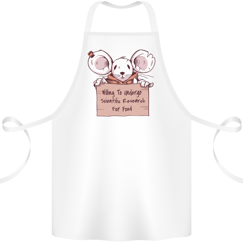 Hungry Mouse Cotton Apron 100% Organic White