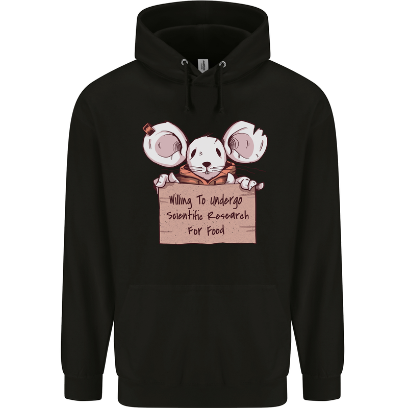Hungry Mouse Mens 80% Cotton Hoodie Black