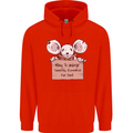 Hungry Mouse Mens 80% Cotton Hoodie Bright Red
