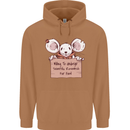 Hungry Mouse Mens 80% Cotton Hoodie Caramel Latte