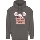 Hungry Mouse Mens 80% Cotton Hoodie Charcoal