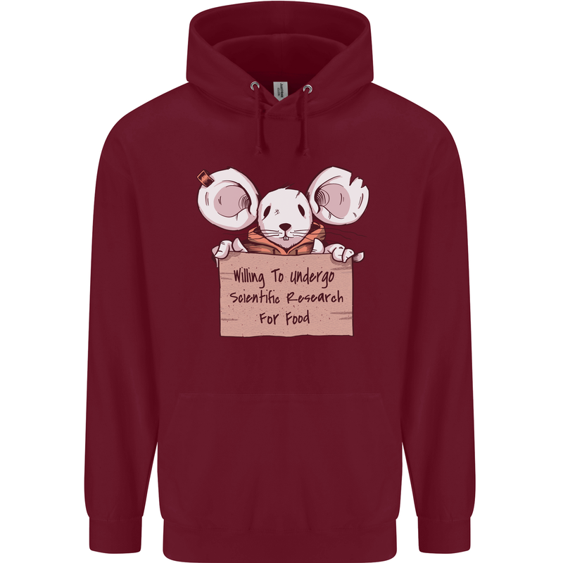 Hungry Mouse Mens 80% Cotton Hoodie Maroon